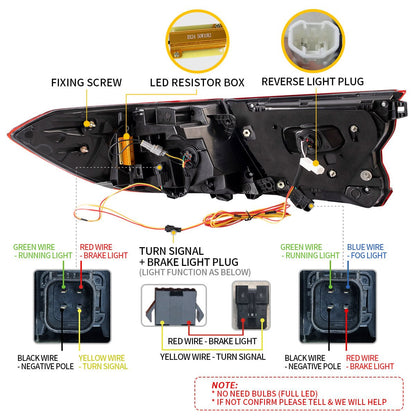 VLAND 18 - 22 Accord 10th LED Tail Lights - JDMuscleTail lightsYAB-HD-0307RC-P01Red Clear