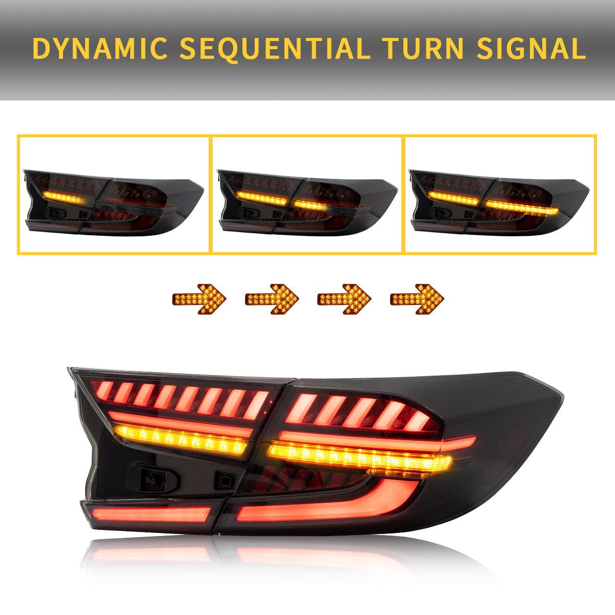 VLAND 18 - 22 Accord 10th LED Tail Lights - JDMuscleTail lightsYAB-HD-0307RC-P01Red Clear