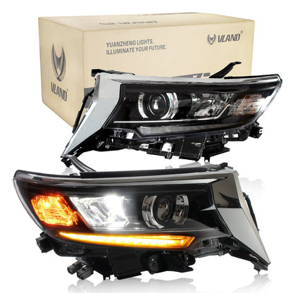 VLAND 2017 - UP Land Cruiser Prado Kakadu 5.7L LED Projector Headlights - JDMuscleHeadlightYAA-PLD-2034HLHD-ABul-P01LHDw/ Activate Lighting