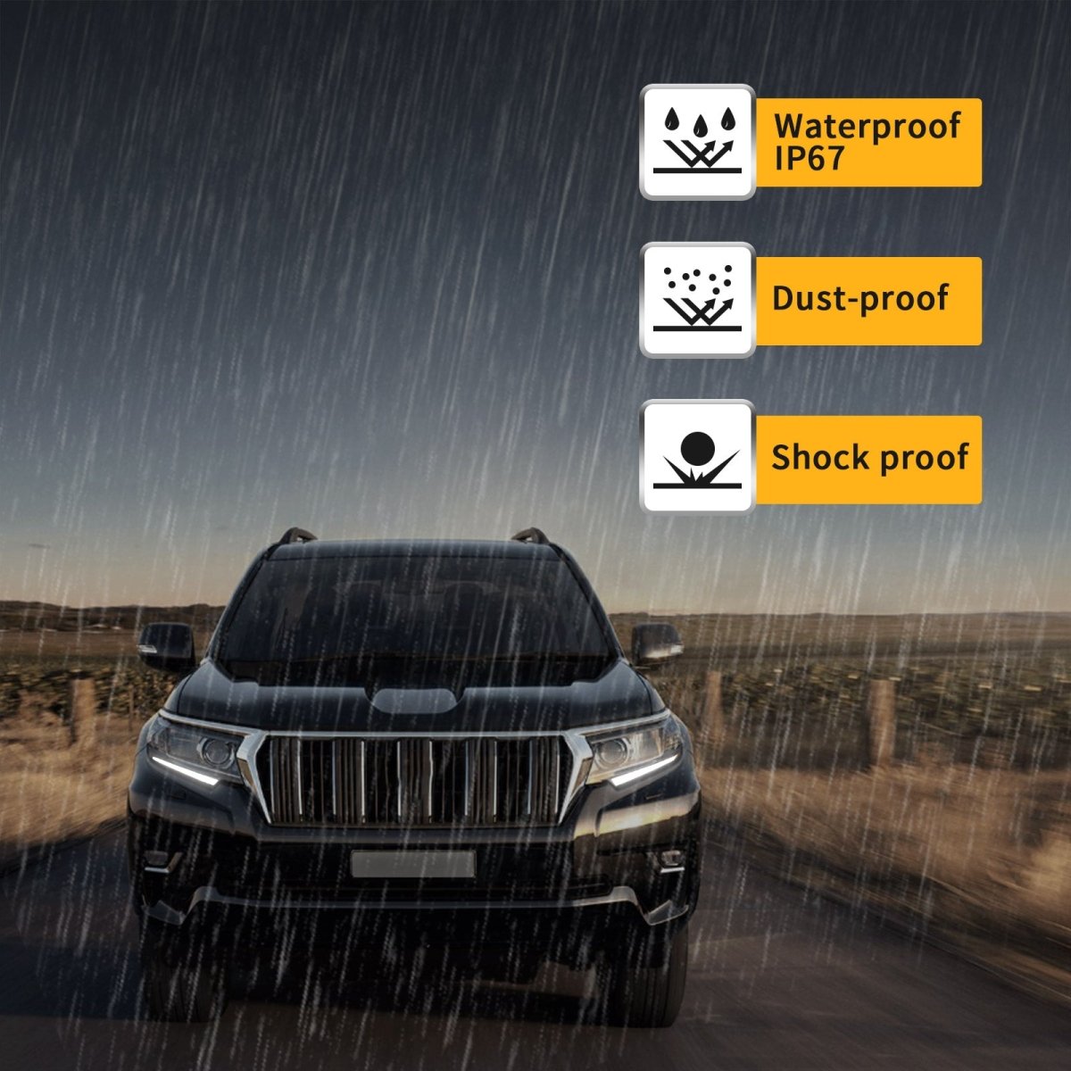 VLAND 2017 - UP Land Cruiser Prado Kakadu 5.7L LED Projector Headlights - JDMuscleHeadlightYAA-PLD-2034HLHD-ABul-P01LHDw/ Activate Lighting