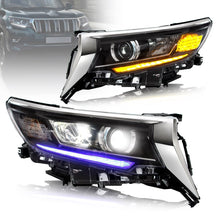 VLAND 2017 - UP Land Cruiser Prado Kakadu 5.7L LED Projector Headlights - JDMuscleHeadlightYAA-PLD-2034HLHD-ABul-P01LHDw/ Activate Lighting