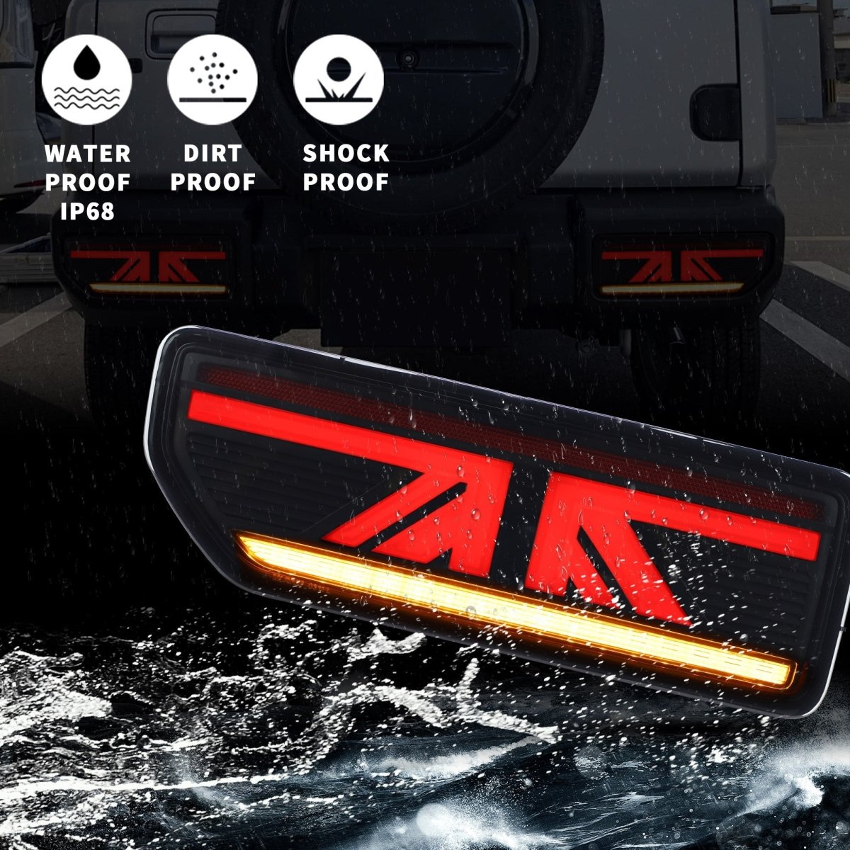 VLAND 2019 - up Suzuki Jimny LED Rear Lights Smoked / Red Clear ABS, PMMA, GLASS Material | YAB - JMN - 0311 - JDMuscleTail lightsYAB-JMN-0311RC-P01Red Clear