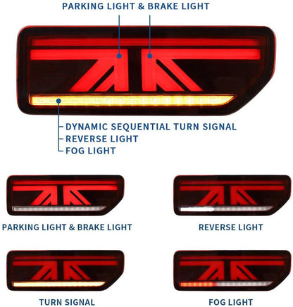 VLAND 2019 - up Suzuki Jimny LED Rear Lights Smoked / Red Clear ABS, PMMA, GLASS Material | YAB - JMN - 0311 - JDMuscleTail lightsYAB-JMN-0311RC-P01Red Clear