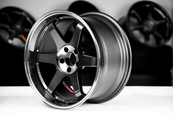 Volk Racing TE37SL Pressed Double Black [Universal] - JDMuscleWheelsWVDB134WPDB19X115x120'+34mm