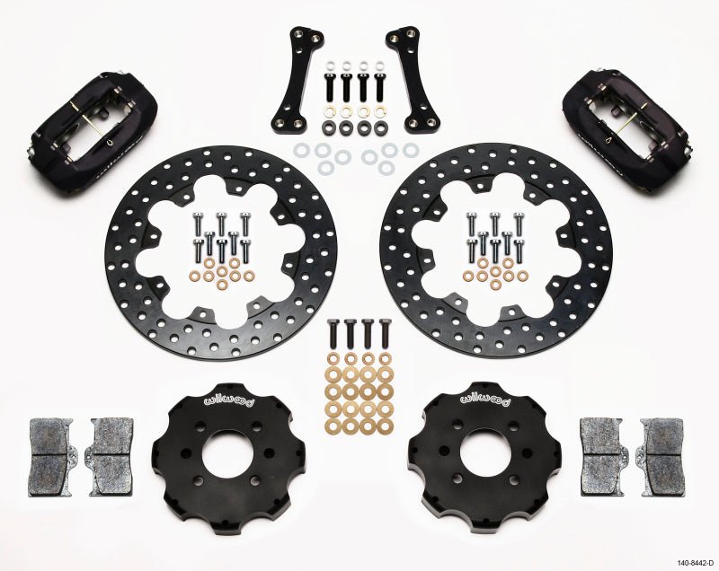 Wilwood [90-92 Integra] Forged Dynalite Front Drag Brake Kit with Drilled Rotor - Black - JDMuscleBrake Kitswil140-8442-D
