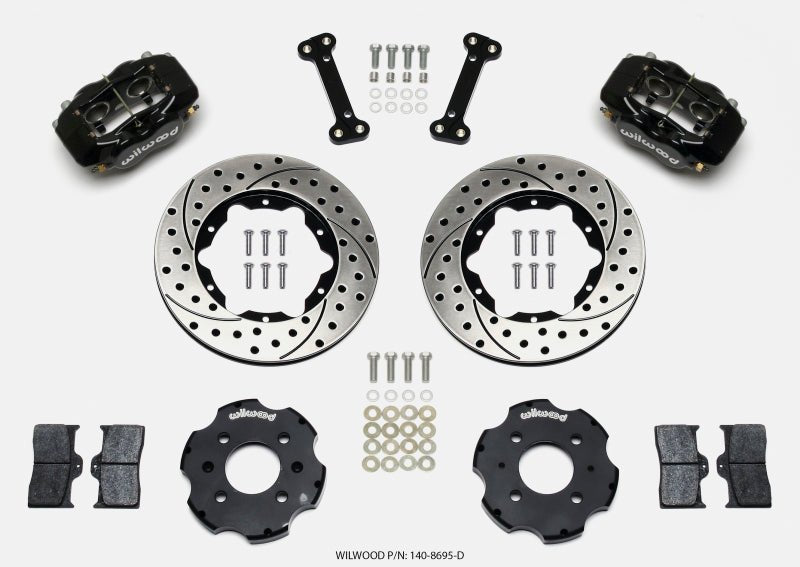 Wilwood [92-95 Civic] [93-97 Civic del Sol] Forged Dynalite Front Brake Kit - 11.00-Inch Drilled Rotors - JDMuscleBrake Kitswil140-8695-D