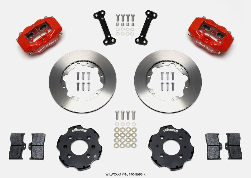 Wilwood [92-95 Civic] [93-97 Civic del Sol] Forged Dynalite Front Hat Brake Kit - 11.00-Inch Rotor, Red Calipers - JDMuscleBrake Kitswil140-8695-R