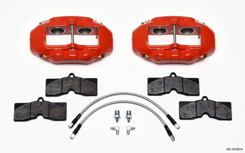 Wilwood D8 - 4 Front Caliper Kit Red Corvette C2 / C3 65 - 82 | wil140 - 10789 - R - JDMuscleSPK138544
