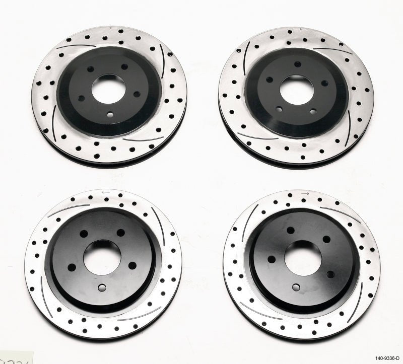 Wilwood Rotor Kit Front and Rear Dimpled and Slotted for 1997 - 2003 Chevrolet Corvette C5 and C6 | wil140 - 9336 - D - JDMuscleSPK138600