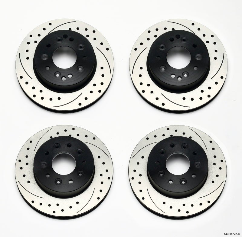 Wilwood Rotor Kit Front and Rear Drilled Rotors for 1965 - 1982 Chevrolet Corvette C2/C3 | wil140 - 11727 - D - JDMuscleSPK136886