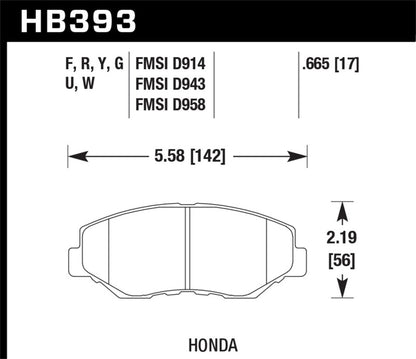 Hawk 89/03-17 Honda Accord HPS 5.0 Front Brake Pads | HB393B.665