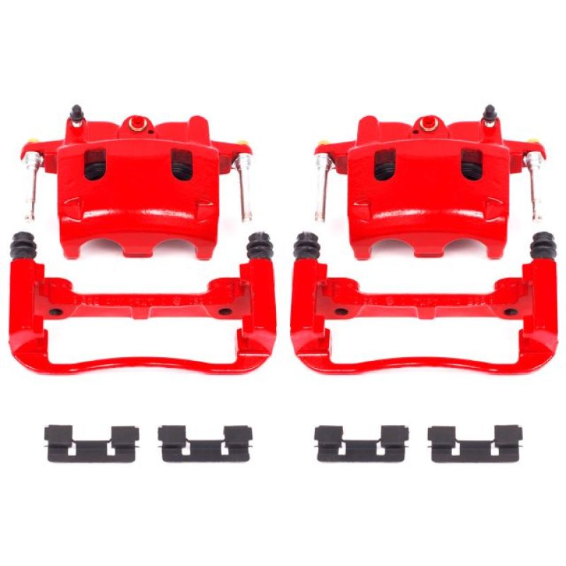 Power Stop Front Red Calipers w/Brackets Pair Infiniti QX56 2004-2006 / Armada 2005-2006 / Pathfinder Armada 2004 / Titan 2004-2007 | S2982