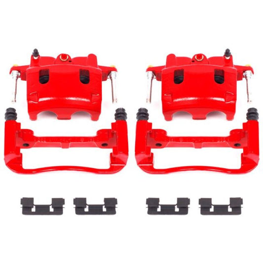 Power Stop Front Red Calipers w/Brackets Pair Infiniti QX56 2004-2006 / Armada 2005-2006 / Pathfinder Armada 2004 / Titan 2004-2007 | S2982