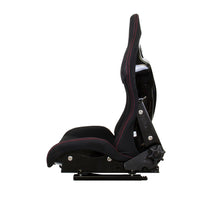 NRG FRP Bucket Seat - Reclinable | Black Cloth w/Red Stiting
