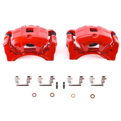 Power Stop Front Red Calipers w/Brackets Pair Mitsubishi Lancer 2008-2016 / Outlander 2007-21 | S5032B