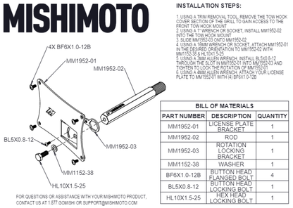 Mishimoto 23-24 Nissan Z License Plate Relocation Kit | MMLP-Z-23