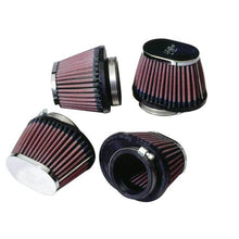 K&N Chrome Oval Tapered Filter 2.125inFlgID x 4inBOL x 3inBOW x 3inTOL x 2inTOW x 2.75inH Universal | RC-0984