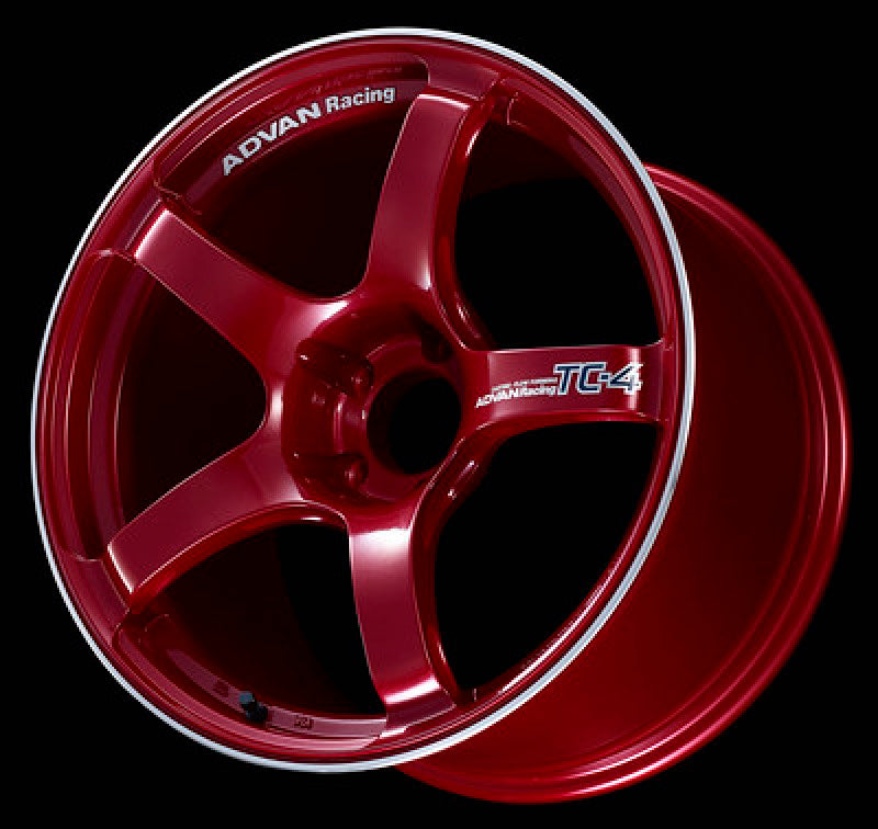 Advan TC4 17x7.5 +48 5-114.3 Racing Candy Red & Ring Wheel