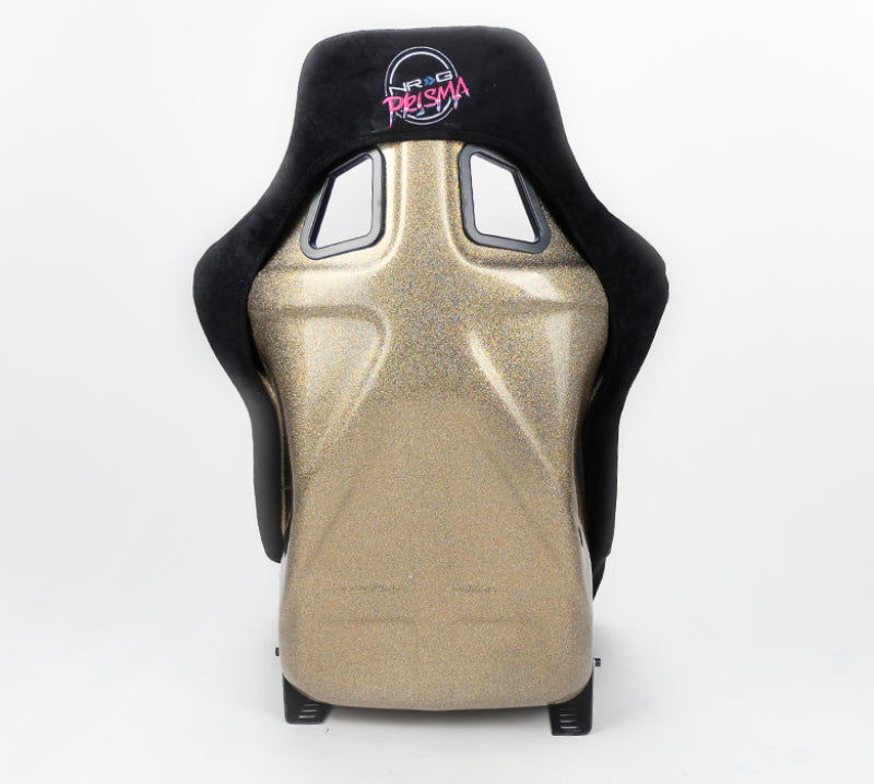 NRG FRP Bucket Seat ULTRA Edition - Large | Black Alcantara/Gold Glitter Back