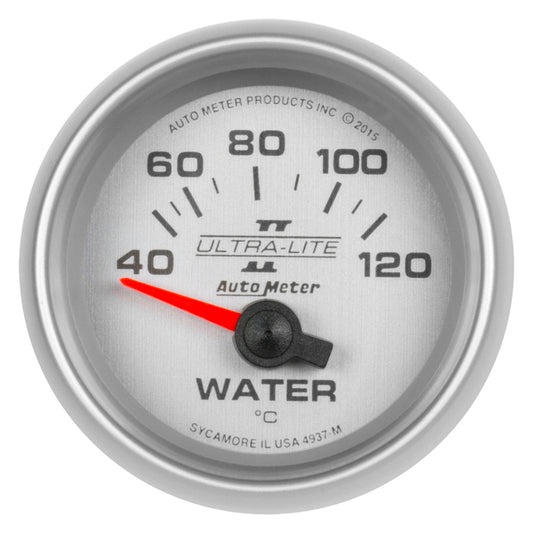 Autometer Ultra-Lite II Gauge Water Temperature 2 1/16in 40-120c Electric Universal | 4937-M
