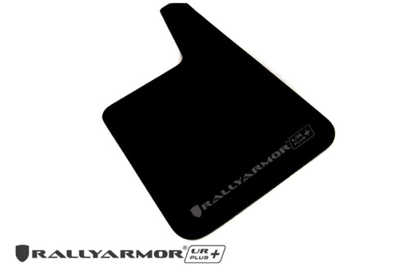 Rally Armor Larger UR Plus Black Mud Flap w/ Grey Logo Universal | MF20-URP-BLK/GY