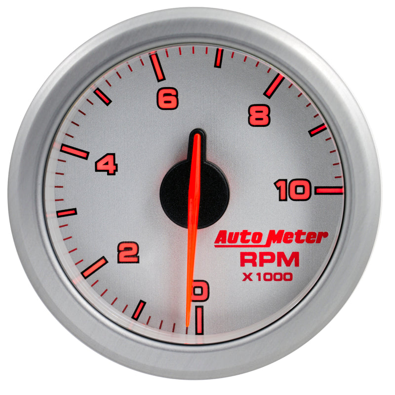 Autometer Airdrive 2-1/6in Tachometer Gauge 0-10K RMP Silver Universal | 9197-UL