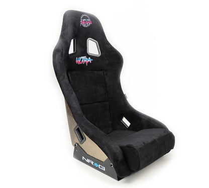 NRG FRP Bucket Seat ULTRA Edition - Medium | Black Alcantara/Gold Glitter Back