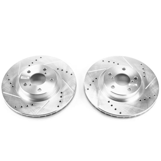 Power Stop 17-19 Subaru Impreza Front Evolution Drilled & Slotted Rotors - Pair | JBR1758XPR