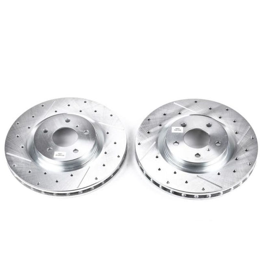 Power Stop Front Evolution Drilled & Slotted Rotors Pair Infiniti G35 2003-2004 / Nissan 350Z 2003-2008 | JBR1107XPR