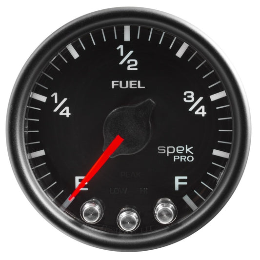 Autometer Spek-Pro Gauge Fuel Level 2 1/16in 0-270 Programmable Black /Black Universal | P31232