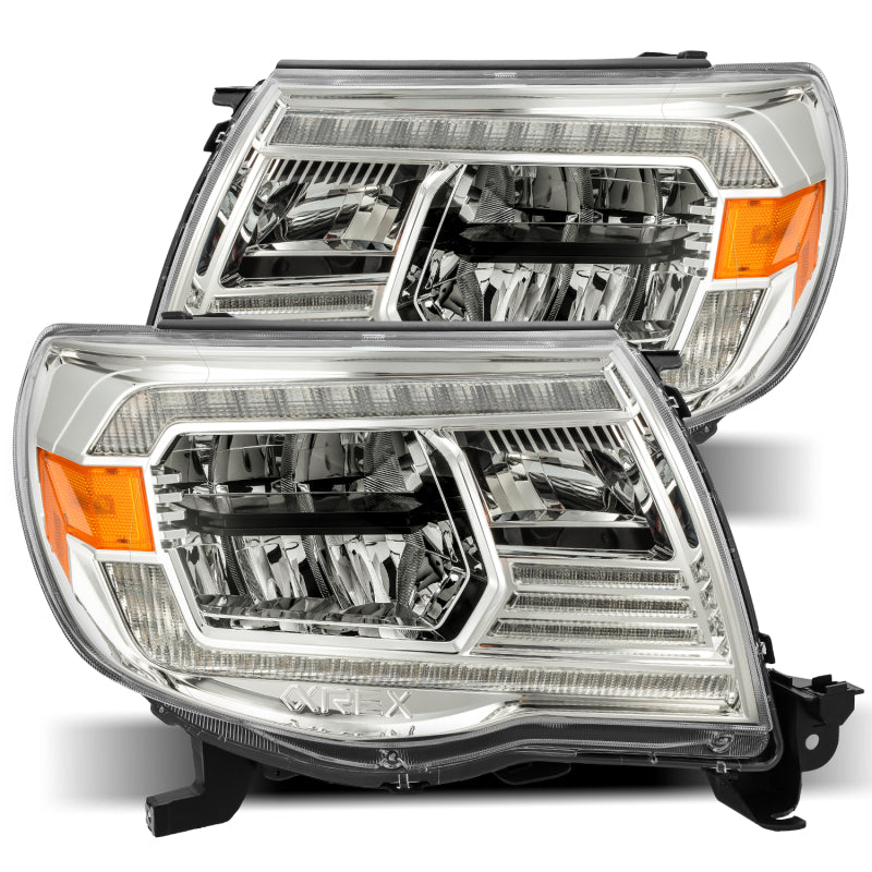 AlphaRex LUXX Crystal Headlights Plank Style Chrome w/Activation Light/DRL Toyota Tacoma 2005-2011 | 880734