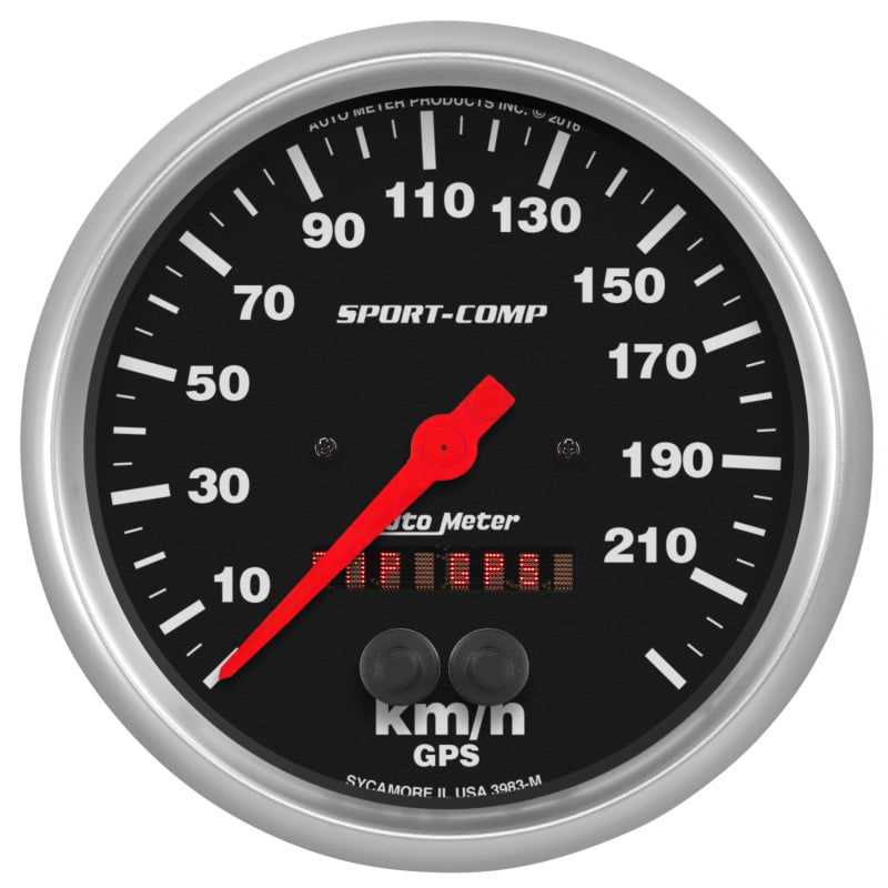 Autometer Sport-Comp GPS Speedometer 5in 225kmh Universal | 3983-M
