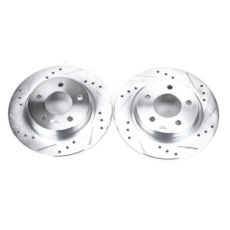 Power Stop Rear Evolution Drilled & Slotted Rotors Pair Mazda 3 S 2004-2013 / 3 Mazdaspeed 2007-2013 | JBR1116XPR