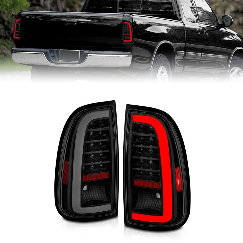 ANZO LED Taillights w/ Light Bar Black Housing Smoke Lens Toyota Tundra 2000-2006 | 311412