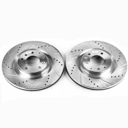 Power Stop Front Evolution Drilled & Slotted Rotors Pair Mazda RX-8 2004-2011 | JBR968XPR