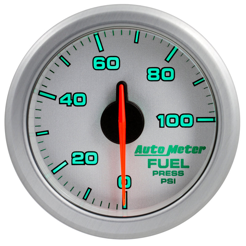 Autometer Airdrive 2-1/6in Fuel Pressure Gauge 0-100 PSI Silver Universal | 9171-UL