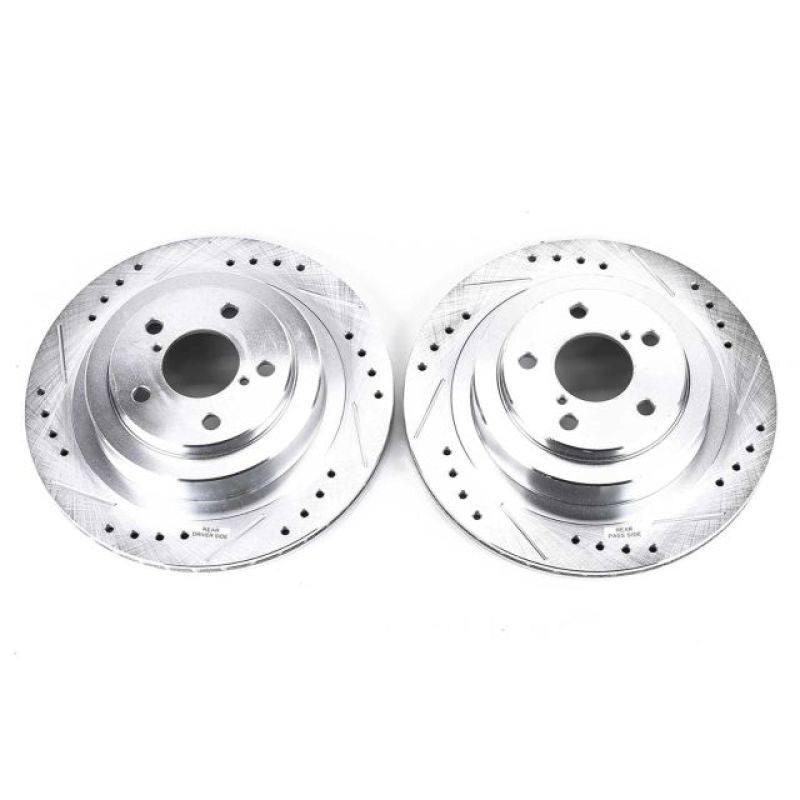 Power Stop 06-07 Subaru Impreza Rear Evolution Drilled & Slotted Rotors - Pair | JBR1163XPR