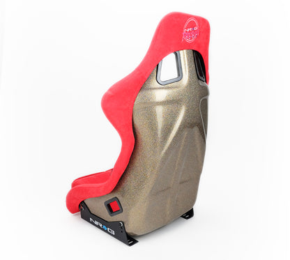 NRG FRP Bucket Seat ULTRA Edition - Large | Red Alcantara/Gold Glitter Back