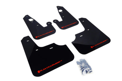Rally Armor UR Black Mud Flap w/ Red Logo Mitsubishi Lancer 2007-2017 | MF8-UR-BLK/RD