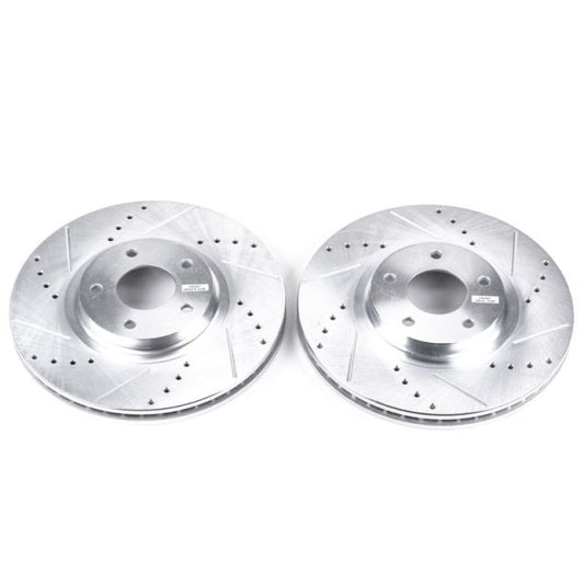 Power Stop Front Evolution Drilled & Slotted Rotors Pair Infiniti FX35 2003-2005 / FX45 2003-2005 / Nissan Maxima 2004-2006 / Murano 2003-2011 | JBR1100XPR