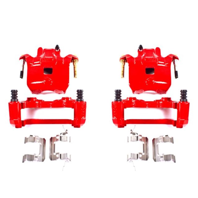 Power Stop Front Red Calipers w/ Brackets Pair Infiniti I35 2002-2004 / Nissan Altima 2002-2006 / Maxima 2002-2003 | S2690