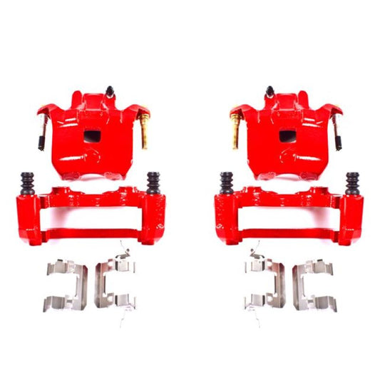 Power Stop Front Red Calipers w/ Brackets Pair Infiniti I35 2002-2004 / Nissan Altima 2002-2006 / Maxima 2002-2003 | S2690