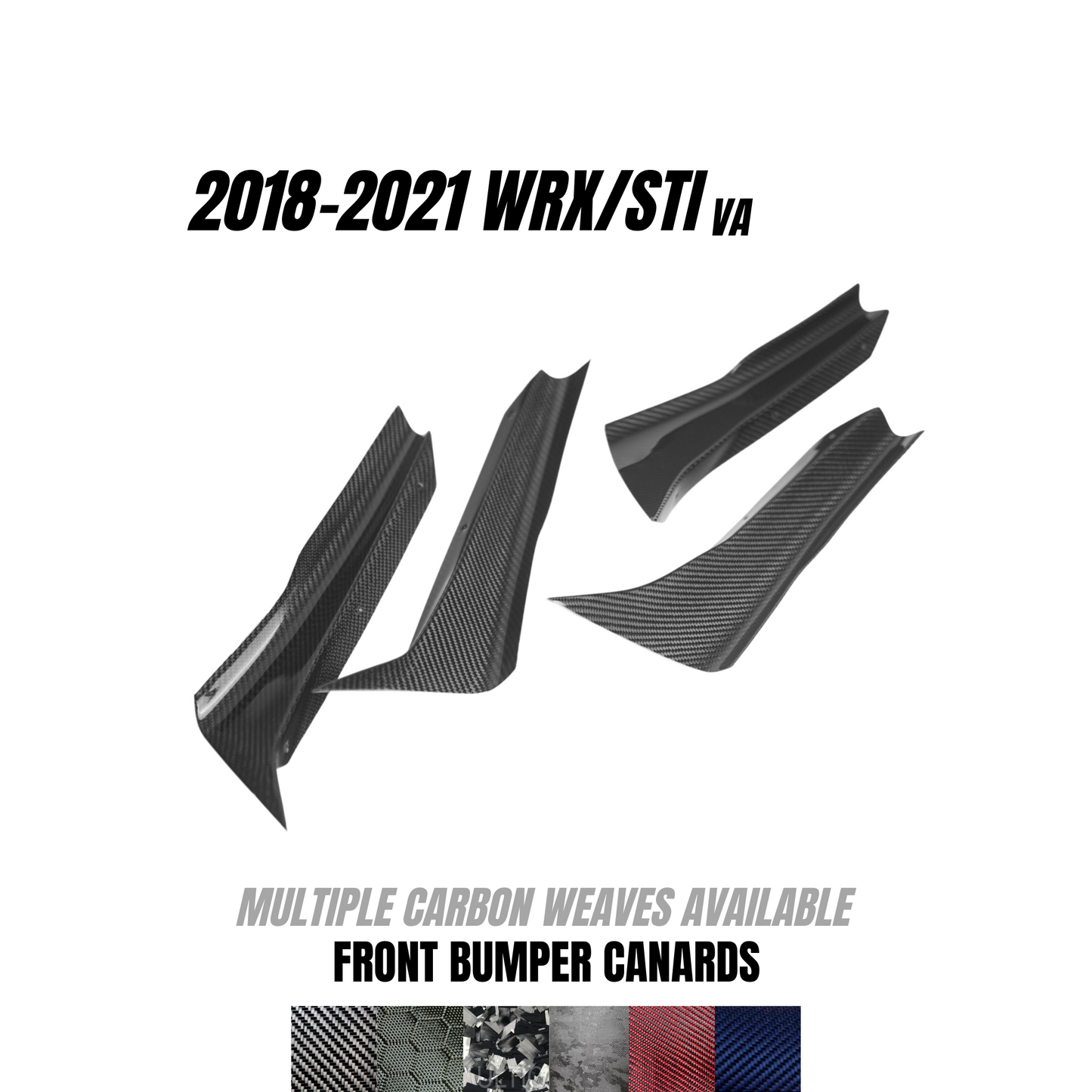 JDMuscle Tanso Carbon Fiber Canards V1 for 2018-2021 Subaru WRX/STI w/ stock bumper