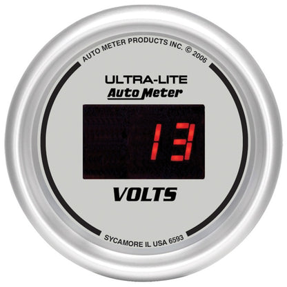 Autometer Ultra-Lite 2-1/16in 8-18 Volts Digital Voltmeter Universal | 6593