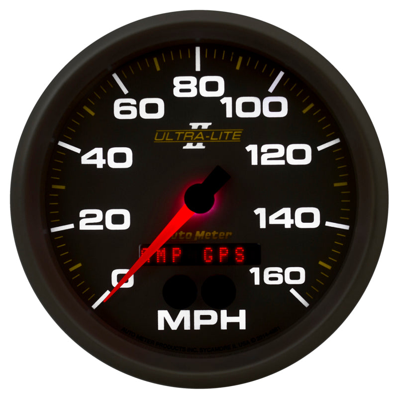 Autometer Ultra-Lite II 5in 0-140MPH In-Dash Electronic GPS Programmable Speedometer Universal | 4981