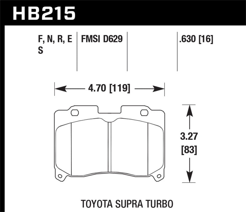 Hawk Performance Front TT HT-10 Race Brake Pads Toyota Supra 1995-1998 | HB215S.630