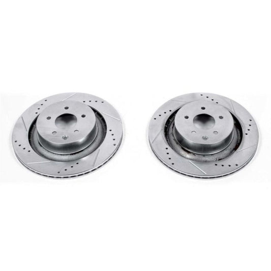 Power Stop Rear Evolution Drilled & Slotted Rotors Pair Infiniti G37 2008-2013 / Q60 2014-2015 / Nissan 350Z 2009 / 370Z 2009-2019 | JBR1341XPR
