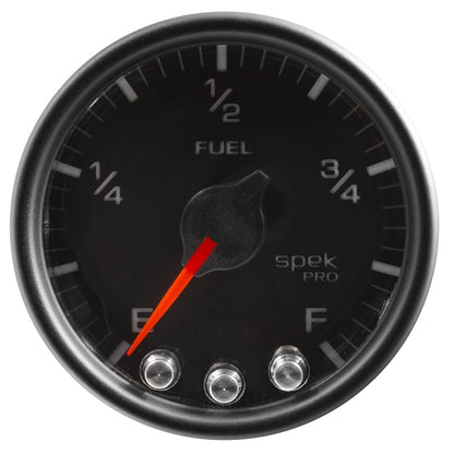 Autometer Spek-Pro Gauge Fuel Level 2 1/16in 0-270 Programmable Black /Black Universal | P31232