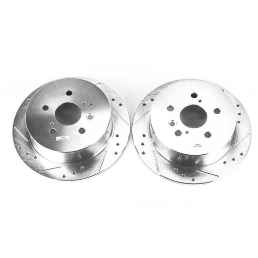 Power Stop Rear Evolution Drilled & Slotted Rotors Pair Lexus RX330 2004-2006 / RX350 2007-2009 / RX400h 2006-2008 / Toyota Highlander 2004-2007 | JBR1153XPR