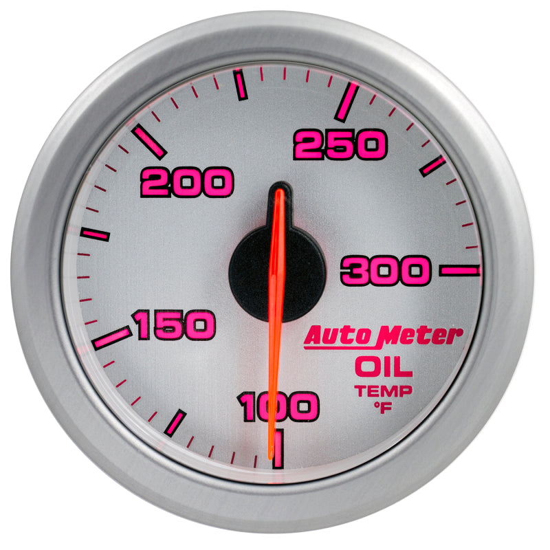 Autometer Airdrive 2-1/6in Oil Temp Gauge 100-300 Degrees F Silver Universal | 9140-UL